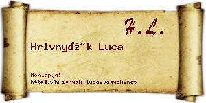 Hrivnyák Luca névjegykártya
